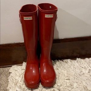Red Hunter rain boots